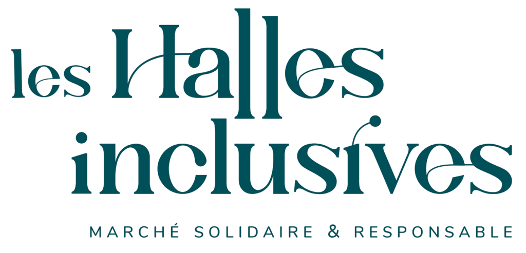 logo les Halles Inclusives avec baseline Marché solidaire et responsable